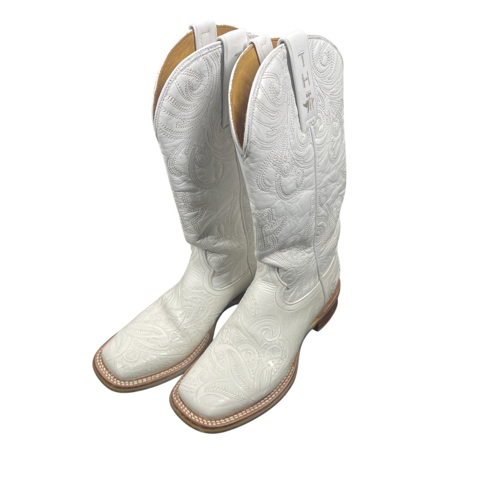 Tin Haul Women's Women White Wedding Western Boot Broad Square Toe -7.5b